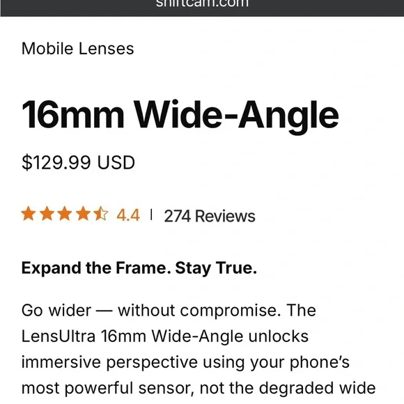 Shiftcam 16mm Wide Angle Lens - Picture 8 of 13